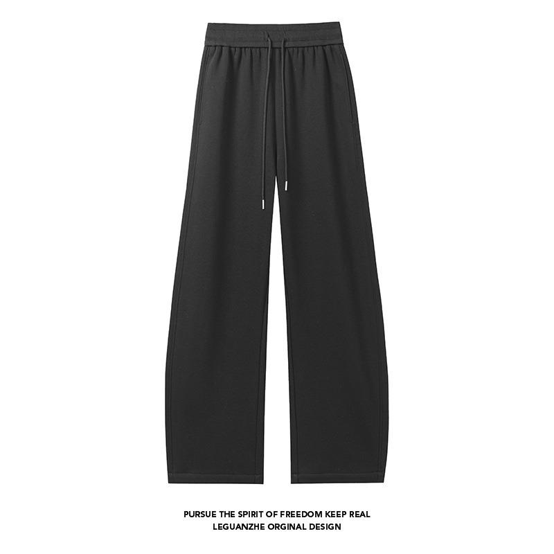 Men American Retro Lazy Style Loose Wide Leg Straight Casual Sweatpants