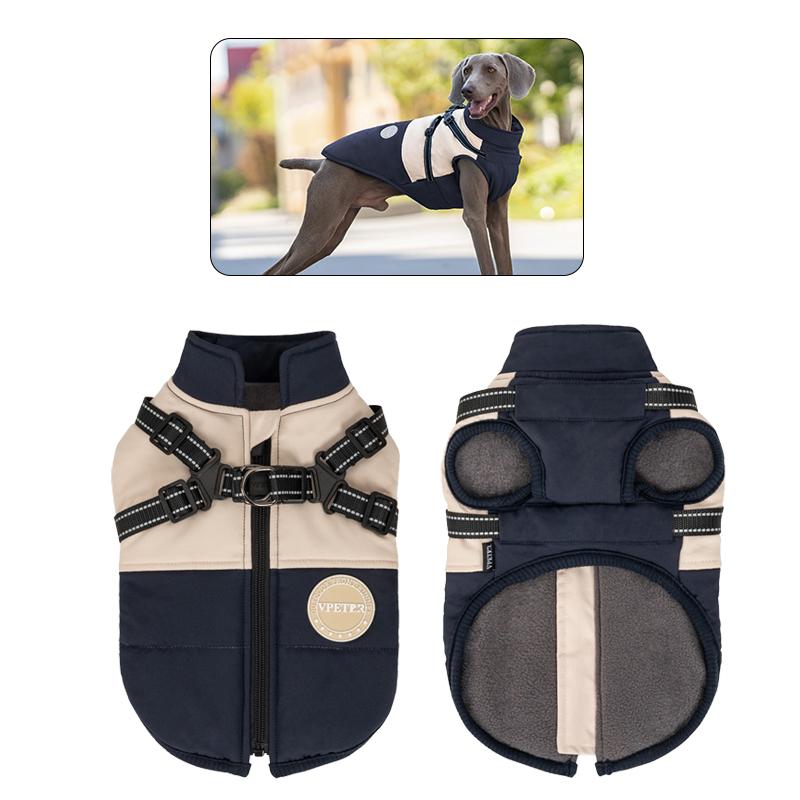 

Dog Autumn Winter Warm Cotton Thick Coat Dog Vest Pet Coat Small And Medium-sized Dog Clothes Windproof Vest Clothes for Dog S