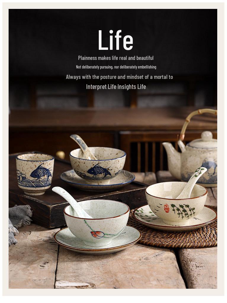 Hand-Painted Retro 6-Inch Round Ceramic Plate - Bone Dish, Spittoon, Tea Snack, Dried Fruit, Small Snack, Pastry Plate.