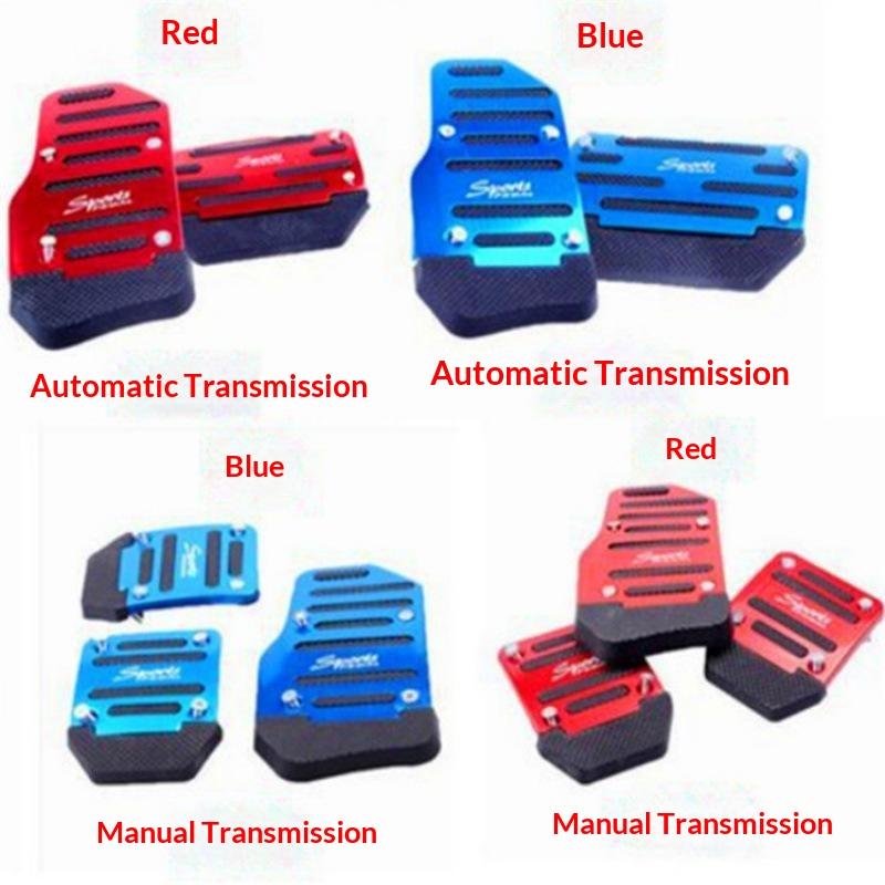Aluminum Alloy Car Brake Gas Pedal Covers Anti Slip Thickened Wear Resistant Foot Pads Easy Install for Auto Replacement