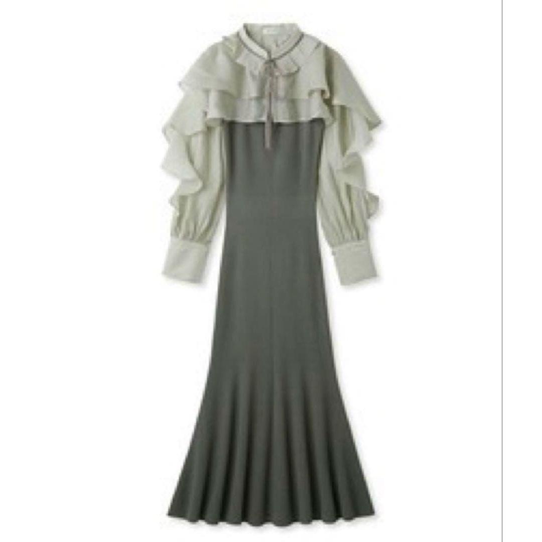 LILY BROWN Ruffle Sleeve Bolero Combination Dress GRN Green