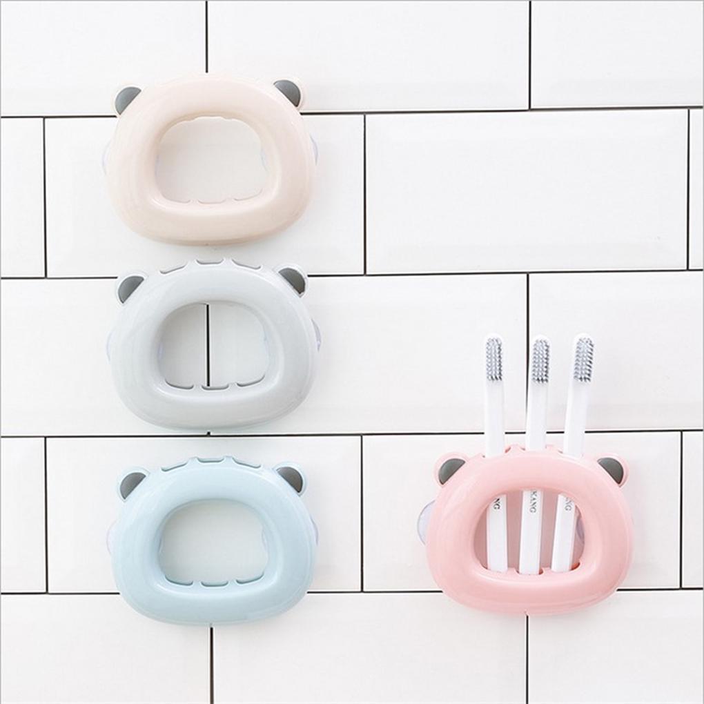 Cartoon Toothbrush Holder Wall Mount Sticker Bathroom Suction Cup For Kids