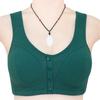 Mid-aged Women Sports Bra Stretchy Fixed Shoulder Strap Front Button Closure Wireless