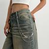 Hip Hop Multilayer Imitation Pearl Cross Charm Jeans Pants Chain Personalized Waist Chain Fashion Wallet Chain Belt Decor