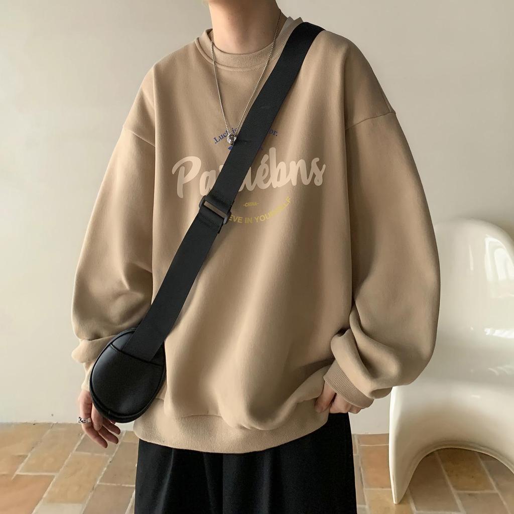 Herren Bordeauxfarbener Oversize Hoodie, Ohne Kapuze, Schwere Jacke für Winter & Frühling 2024 - Trendige Amerikanische Marke