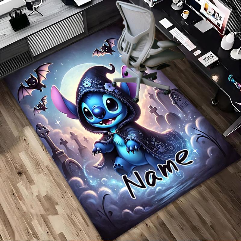 Custom Name Luna's Stitch Living Room Non-Slip Area Rug Soft Carpet for Bedroom Kids Playroom Sofa Office Home Decor Doormat