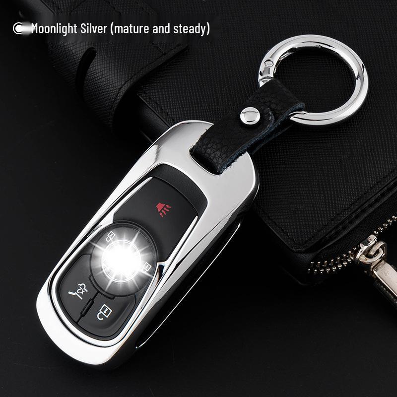 Compatible Key Case & Shell with Metal Keychain for 2016 New Buick LaCrosse Modification