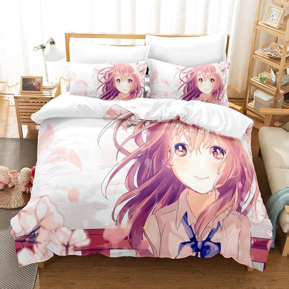 New 3d Print  Film A Silent Voice Bedding Set Single Twin Full Queen King Size Bed Set Adult Kid Bedroom Duvet Cover Sets