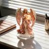 Prayer Angel Table Sign 2D Flat Acrylic Angel Desktop Ornament for Tabletop Shelf Entryway Christmas Home Garden Patio Decor