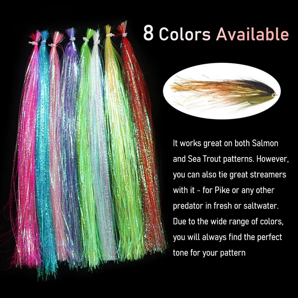4packs Pearl Flash Tinsel Mylar Flashabou Tinsel Nymphs Streamer Saltwater Fishing Fly Tying Material Fishing Accessories