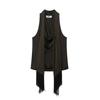 Zbzr Spring New Women Clothes Western Style Fashion Hanging Neck Sling Decorated Tassel Silk Satin Texture Top 1165269