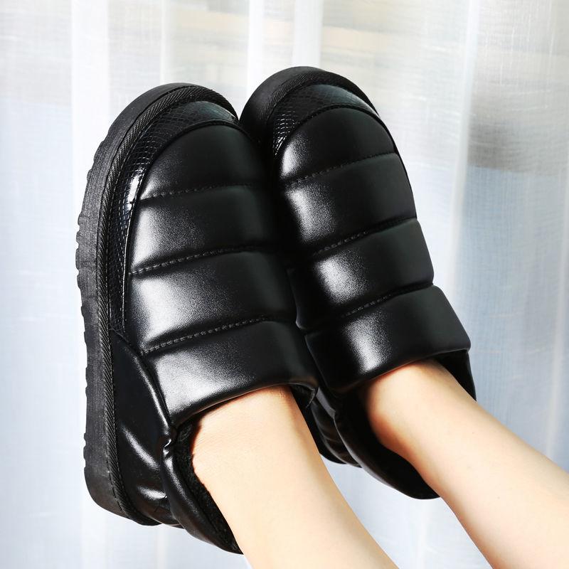 

Модные женские зимние сапоги для снега 2024 года, для пар, для дома, для мужчин, на платформе, хлопковые туфли, плоские тапочки, водонепроницаемые, теплые, толстые, плюшевые, ботильоны 39-40