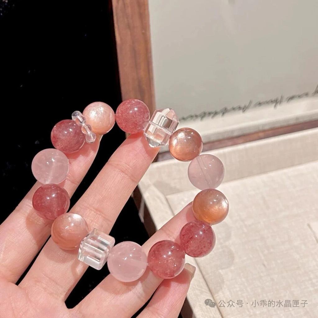 Round Crystal, Rhinestone, and Tiger Eye Beaded Bracelet for Women