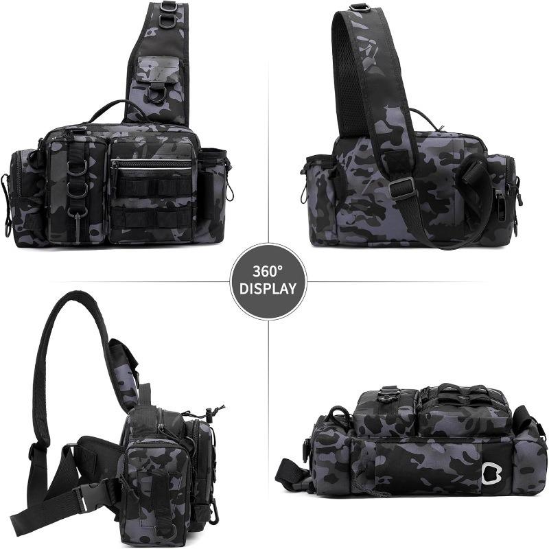 New Model Multi-functional Lure Backpack, Large Waist Bag, Tactical Cross-body Bag for Fishing, Fishing Rod Bag, Outdoor Bag