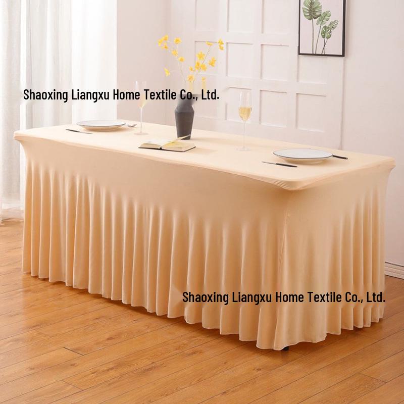 6FT Rectangular Stretch Table Cover with Jellyfish Skirt for Weddings and Banquets