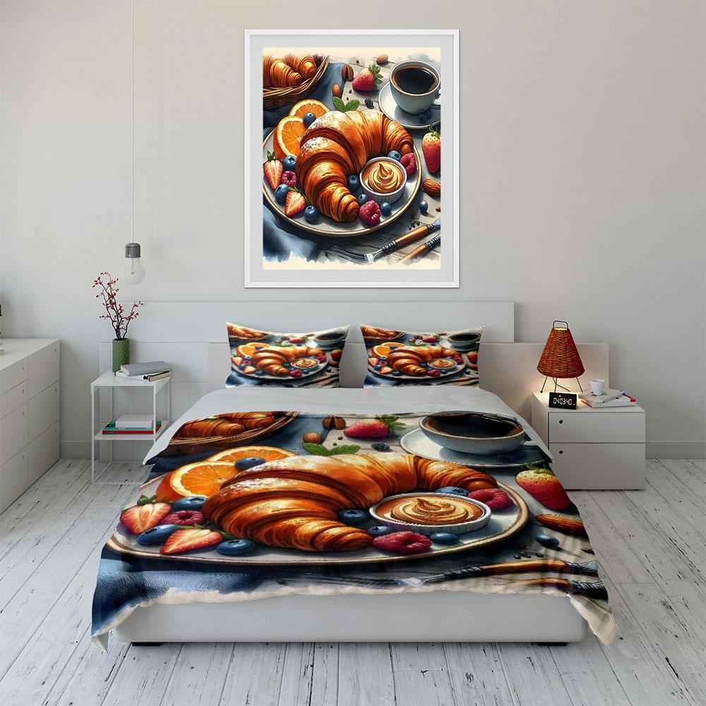 "Butter-dipped Breakfast Bliss" Bedding Sets Duvet Covers Pillowcases(1* Duvet Cover 2* Pillowcases Without Duvet Insert)