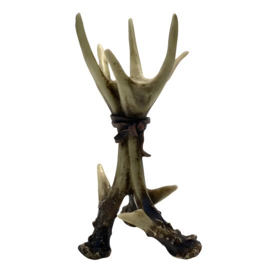 Deer Antler Candlestick Ornament Resin Crafted Artistic Design Figure Artisanal Candlestick Decor