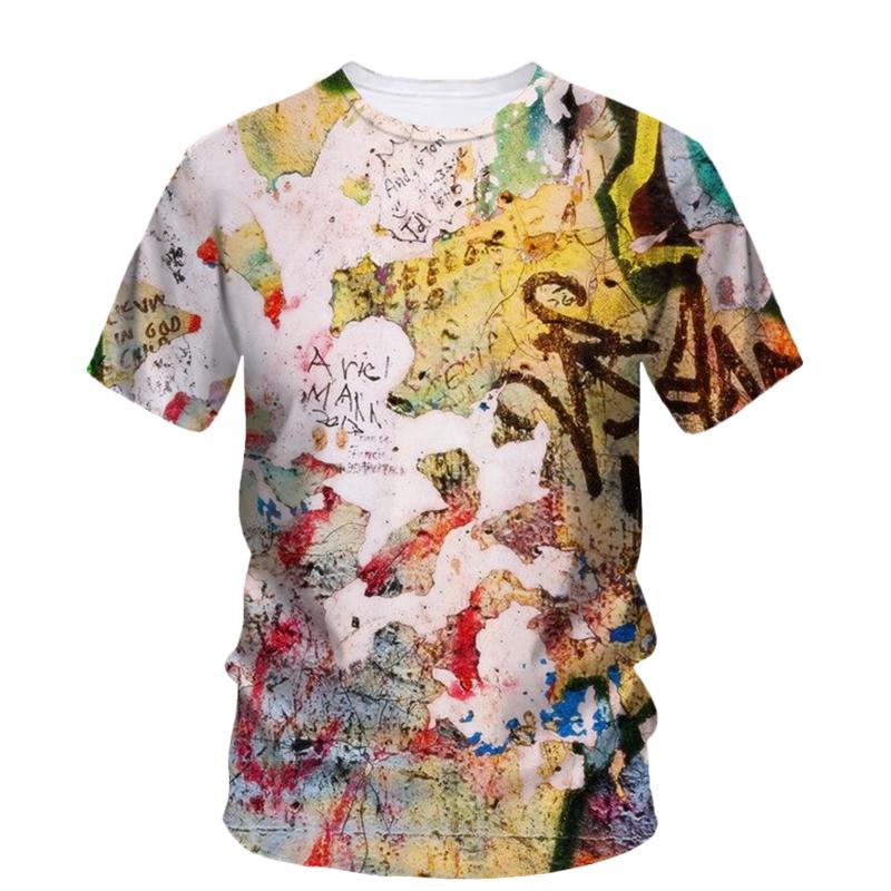 Tricouri Grafice Graffiti Boeme de Vară Bărbați Casual Imprimeu Personalitate Gât Rotund Tricouri Hip Hop Harajuku Streetwear Mânecă Scurtă