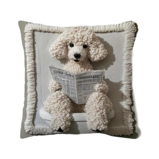 Dog Pattern Pillow Cover Cute Puppy Throw Pillow Case Zippered Decorative Pillowcase for Bedroom Living Room Sofa Couch