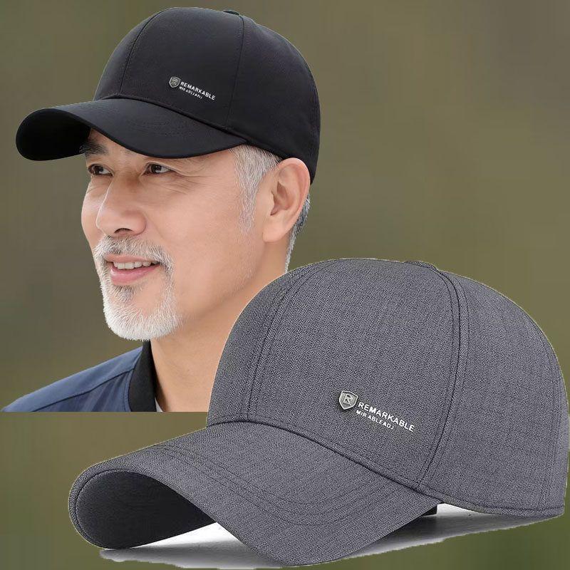Baseballkappe für Damen und Herren für mittleres und höheres Alter, geeignet zum Laufen, bestickte schwarze Baseballkappe für Herren