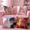 Anime 02 Darling In The Franxx Cushion Cover Cushion Cover Set 4Pcs 50X50 45X45 40X40 Pillowcase Decorative Sofa Home Decor