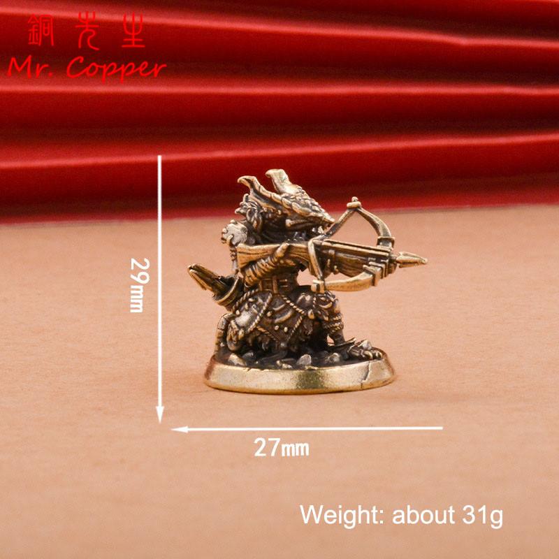 Vintage Brass Ornament Orc Soliders Models Figurines Miniatures Toys Boys Cartoon Desktop Metal Doll Crafts Decoration Accessory