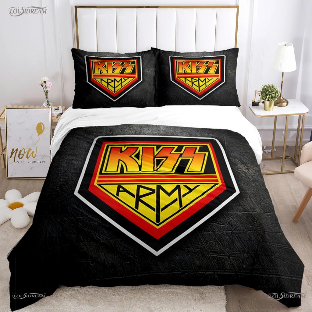 Kiss Band Rock Music All Season Duvet Cover Comforter Bedding Set Soft Quilt Cover And Pillowcases Teen Single/Double/Queen/King