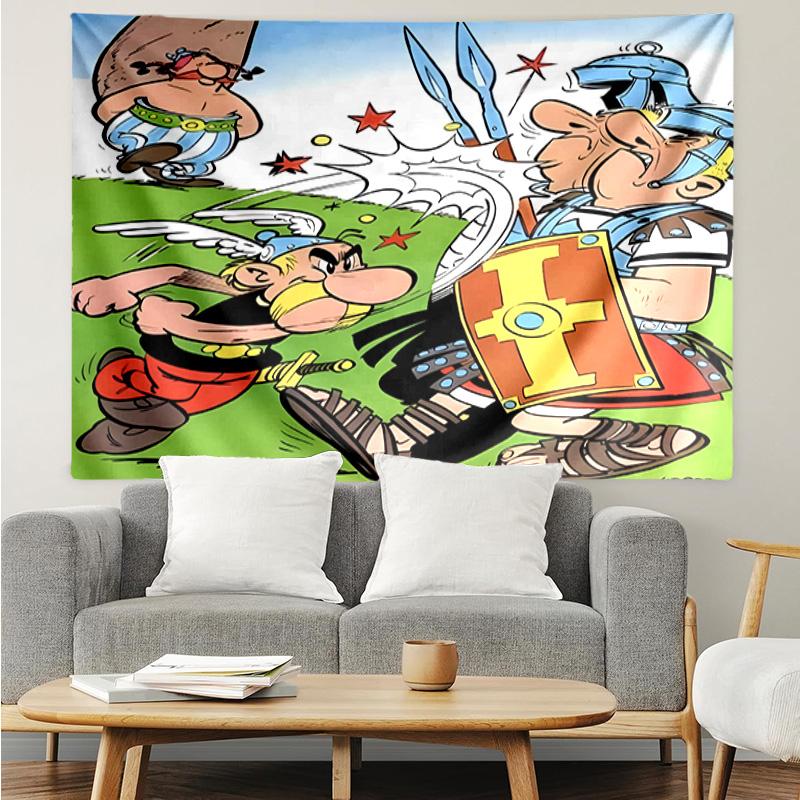 Asterix Freunde Schnelltrocknendes Wandtuch für Schlafzimmer, Wohnzimmer, Spielzimmer, Dekorations-Kunstzimmer Wandteppich Feiertags- und Geburtstagsgeschenke