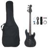 Vidaxl Bass Guitar For Beginners, With Bag, Black, 4/4, 46"