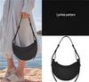 French Niche Design Women's Lychee Pattern Crescent Shoulder & Crossbody Saddle Bag