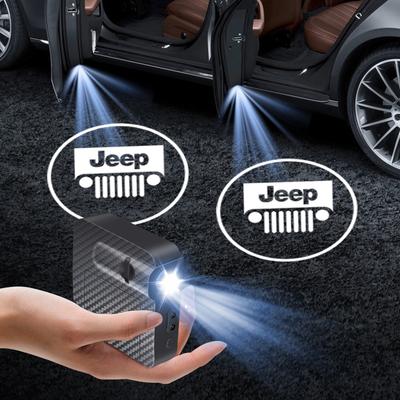 Car Emblem Wireless Courtesy Lamp Auto Door Welcome Light LED Projector For Wrangler Grand Cherokee Compass Renegade Cherokee Gladiator