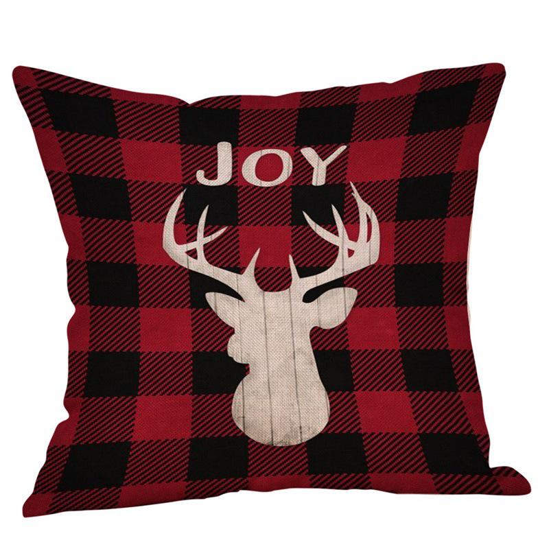 American Christmas Deer Pattern Throw Pillow Cover - Festive Sofa or Car Cushion