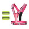 Adjustable LED Reflective Vest Elastic Rechargeable for Men Outdoor  Pink
