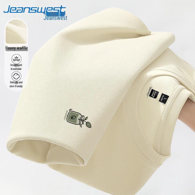 Jeanswest Men s Heavyweight Waffle Knit Casual T-Shirt L