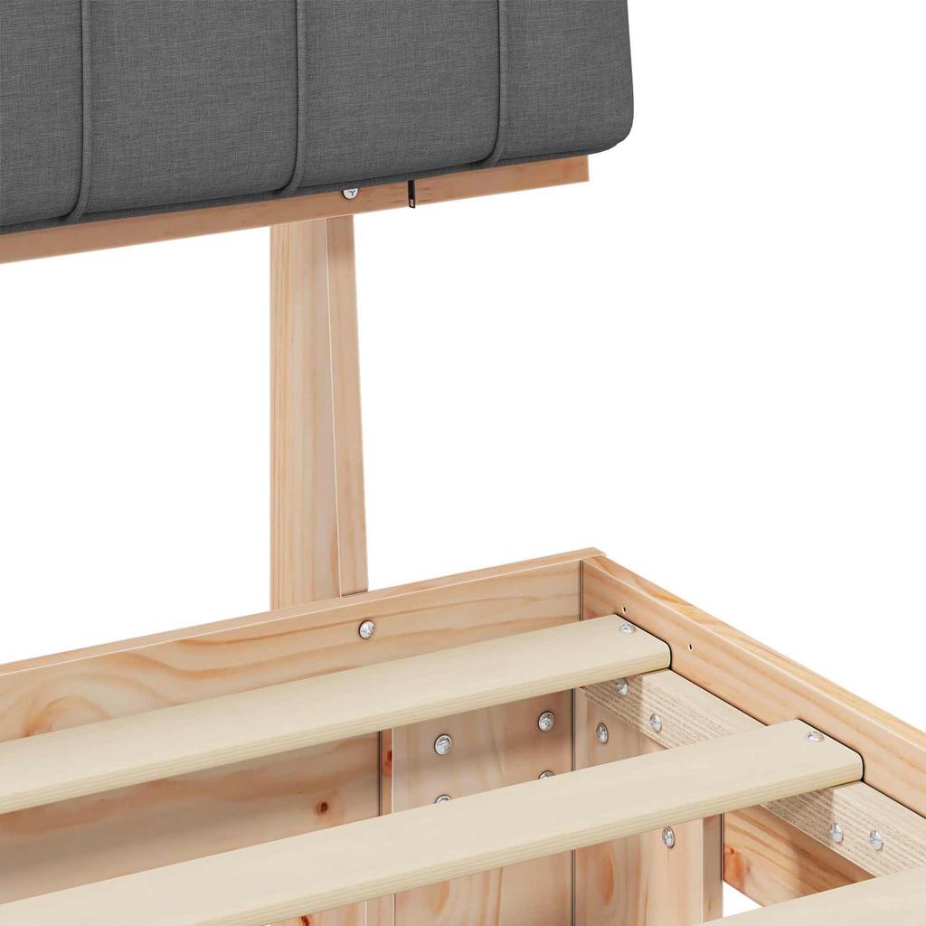 Bed Frame with Upholstered Headboard Light Grey 100 x 200 cm