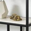Statues d'Animaux en Métal Figurines Chien Rétro Statuettes Sculptures Centres de Table Décorations pour la Maison Objets de Collection