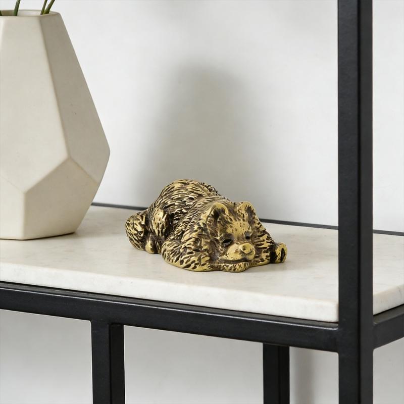 Statues d'Animaux en Métal Figurines Chien Rétro Statuettes Sculptures Centres de Table Décorations pour la Maison Objets de Collection