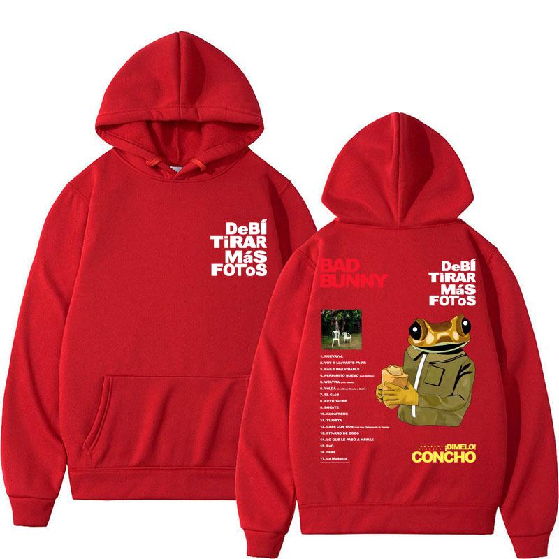 Bad Bunny Debi Tirar Mas Fotos Album Tour Hoodies Herren Damen Mode Hip Hop Sportbekleidung Fleece Warm Übergroße Mäntel