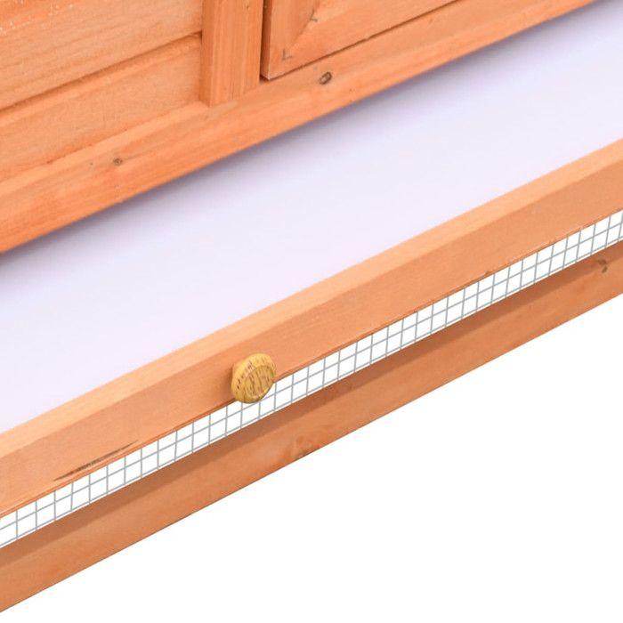 Rabbit Hutch - vidaXL - 303x60x86 Cm - Solid Wood - Outdoor - For Rabbits