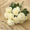 10 Heads Rose European Style Artificial Peonies Bride Bouquet Retro Romantic Wedding Decoration Living Room Home Event Layout
