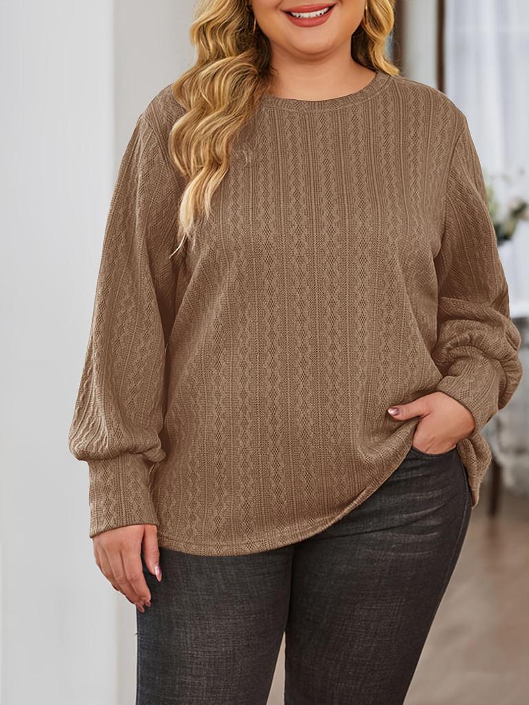 2025 Autumn/Winter Casual Knit Sweater Hoodie - Long Sleeve, Round Neck, Solid Color
