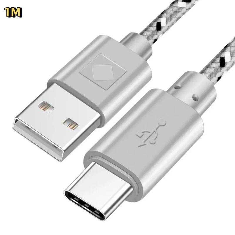 Geflochtenes USB-Typ-C-Kabel 1M Datenübertragung Schnellladung USB-C-Kabel für Telefon Tablet Computer