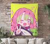 Moe Girl Anime Fleece Tapestry Kawaii Tapestry Throw Game Room Decor Anime Wall Art Christmas Gift for Otaku Mitsuri Merch