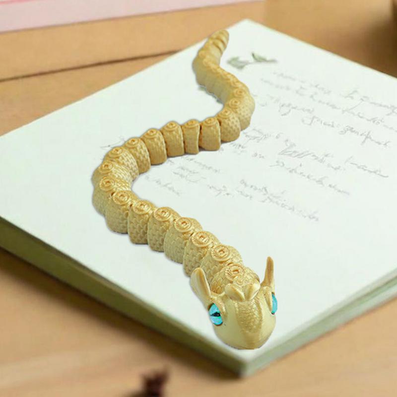3D Printed Snake Fidget Toy Sensory Fidget Toys For Kids Movable Joint Model Ornaments 2025 Snake Year Desktop Decoration Figure