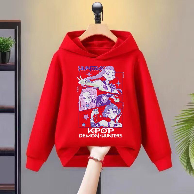 Kpop Hexenjagd Kinderbekleidung, einschließlich Herren- und Damen-Frühlings- und Herbst-Hoodies und modische Sweatshirts 2025yeas