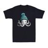 T-shirts pour Hommes et Femmes Une Mignonne Pieuvre Bébé avec un Chapeau Plongée Sous-Marine Plongeur Plongée en Profondeur