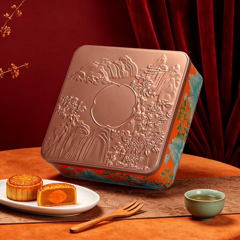 Boîte Cadeau 4 Pâtisseries Lunaires Fête de la Mi-Automne