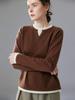 Autumn 2025 Sweet Style Color Block Cashmere Sweater - Loose Fit, Slimming, Short & Warm, Fake Two-Piece Design
