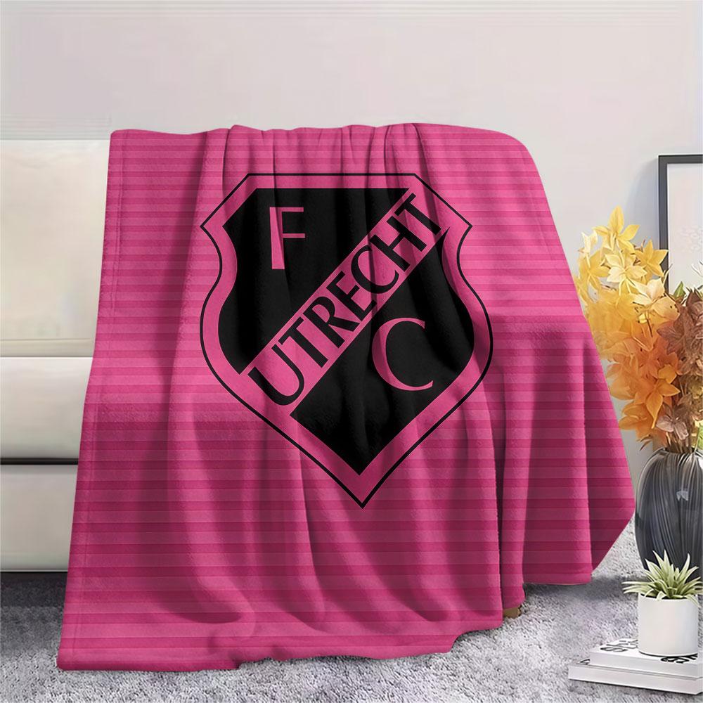 FC Utrecht bedeckte Flanelldecke, weicher Überwurf für Schlafzimmer Sofa, waschbar, Fußballfanartikel, tolles Geschenk.