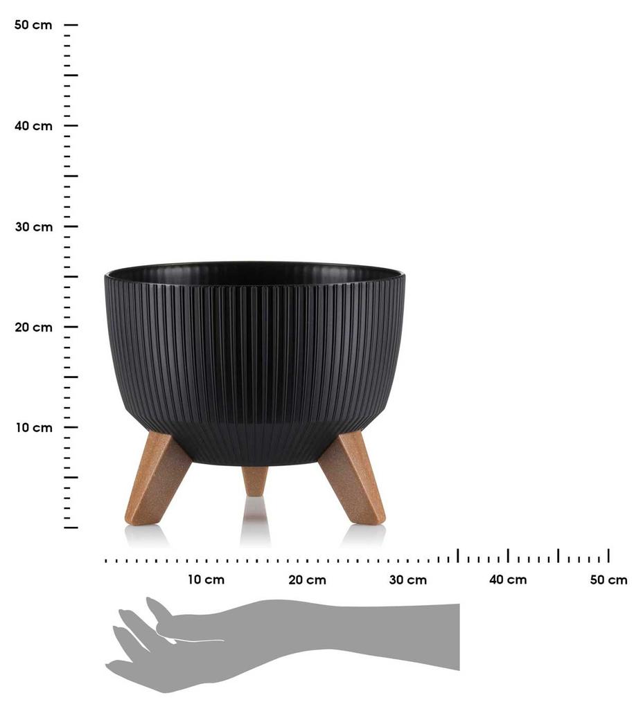 Donica Rosa Linea Eco Czarna 29Xh18 Cm